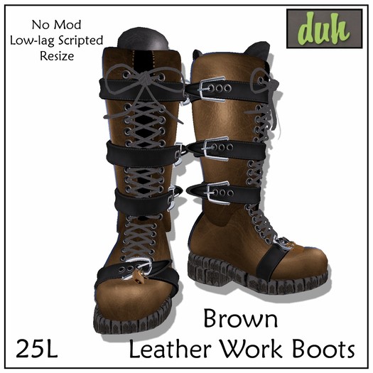 ::Duh!:: Men's Brown Leather Work Boots