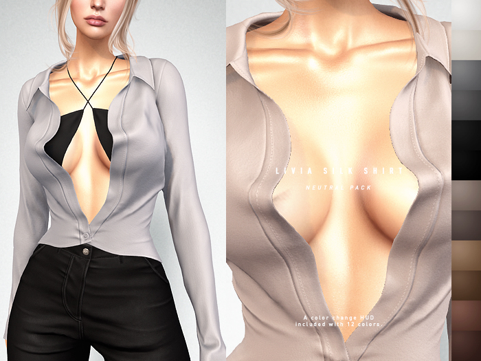 ISON - livia silk shirt - neutral