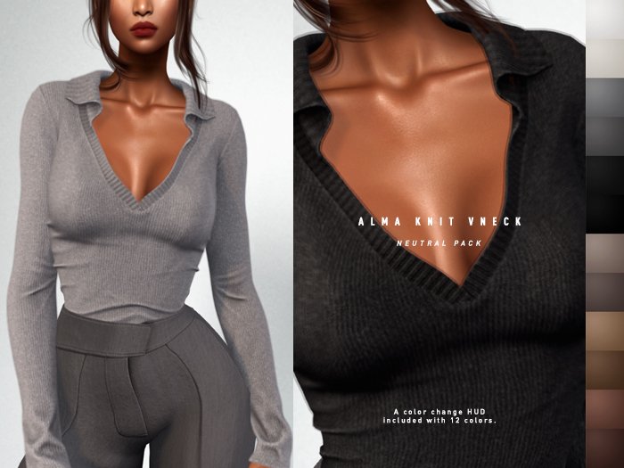 ISON - alma knit vneck - neutral