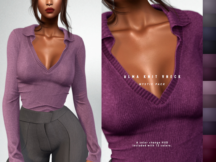 ISON - alma knit vneck - mystic