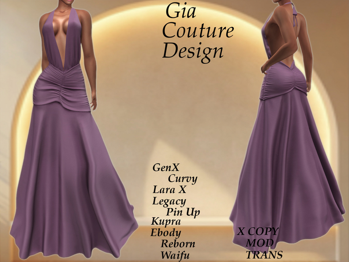 "GCD" Lara Halter Gown Mulberry