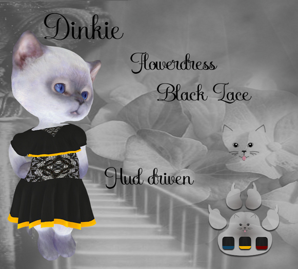 *LP* Dinkie Flowerdress Black Lace