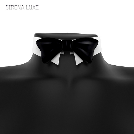 Black White Bow Collar