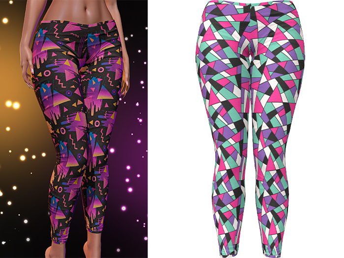 Kore Leggings 2.0 [80s Vivid Geo] - Maitreya Lara + LaraX • Petite + PetiteX • Legacy • Reborn Pants