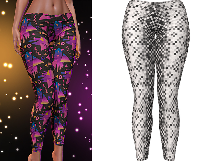 Kore Leggings 2.0 [80s Black Pixel] - Maitreya Lara + LaraX • Petite + PetiteX • Legacy • Reborn Pants