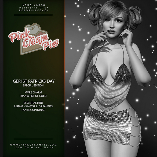 Geri Sequin Top + Skirt [St Patrick's Day DEMO] - Maitreya Lara • LaraX • Petite • PetiteX • Legacy • Reborn Outfit