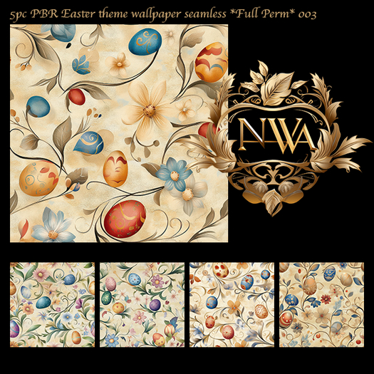 5pc PBR Easter theme wallpaper seamless *Full Perm* 003