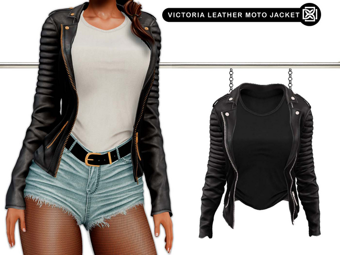 Addams - Victoria Leather Moto Jacket #30