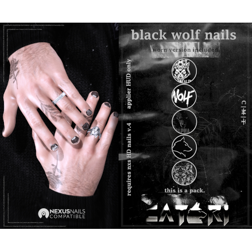 .catori. HD wolf nails. black pack. (add)