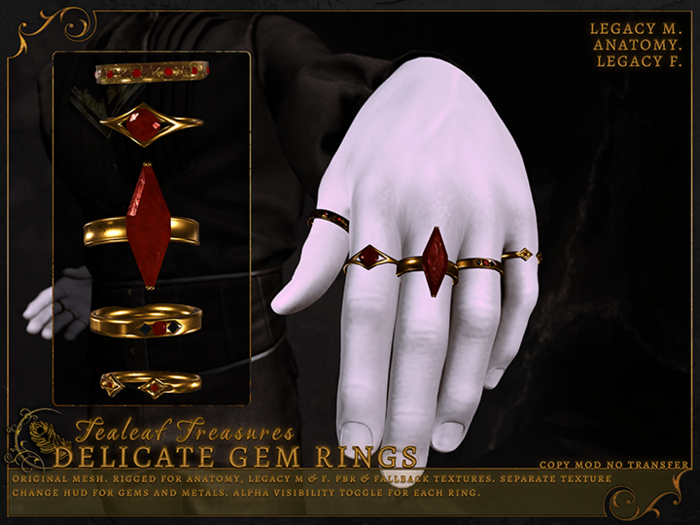 Tealeaf Treasures - Delicate Gem Rings
