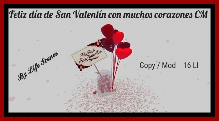 (LS) Feliz dia de San Valentin con muchos corazones CM