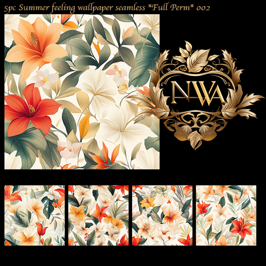 5pc PBR Summer feeling wallpaper seamless *Full Perm* 002