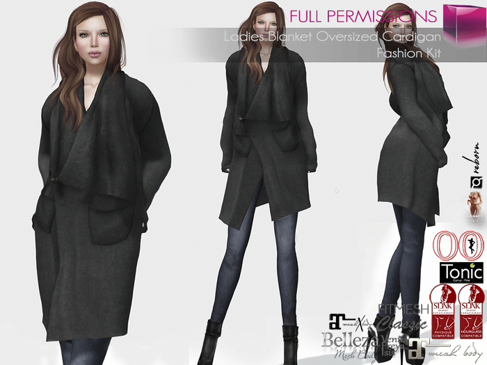 MI963614 Ladies Blanket Cardigan FITMESH