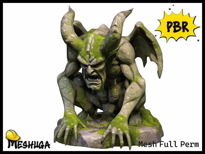 Meshuga PBR Arcane Gargoyle Stone Statue FULL PERM MESH