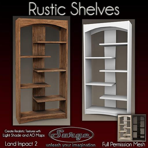 Rustic Shelves - Original Full Permission Mesh