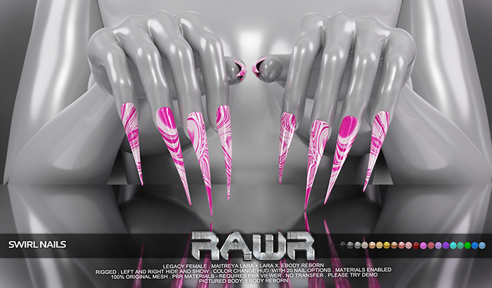 RAWR! Swirl Nails DEMO (add me)