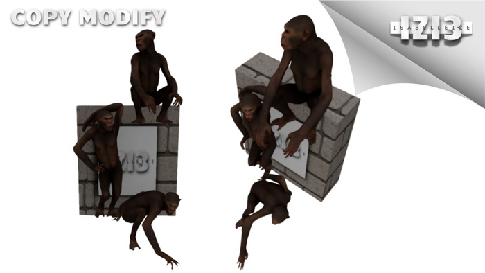 Chimpanzee Set with Customizable Board Mesh - Copy & Modify