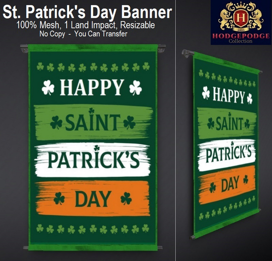 Saint Patrick's Day Parallel Wall Banner (Style G)