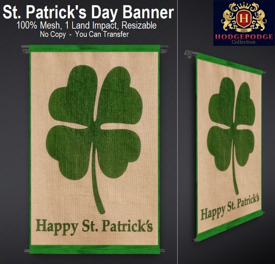 Saint Patrick's Day Parallel Wall Banner (Style H)
