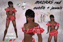 MADRAS red outfit + jewels