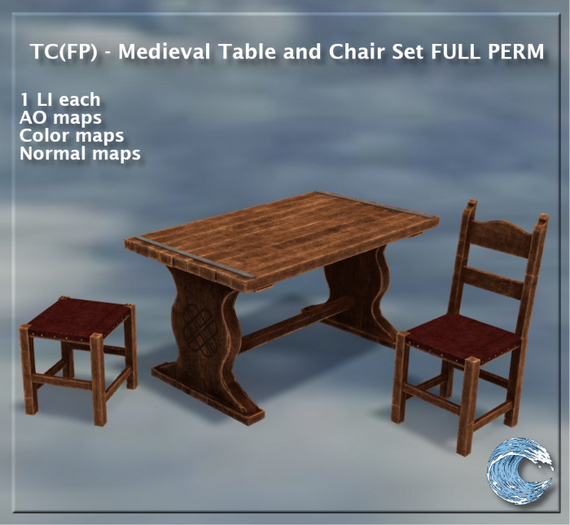 TC(FP) - Medieval Table and Chair Set FULL PERM