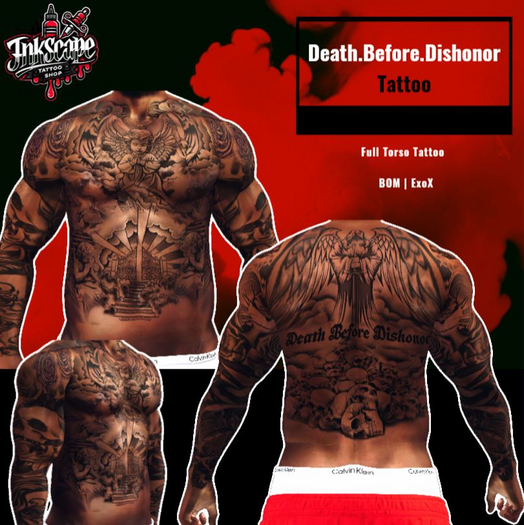 Second Life Marketplace - [Inkscape.] Death Before Dishonor Tattoo