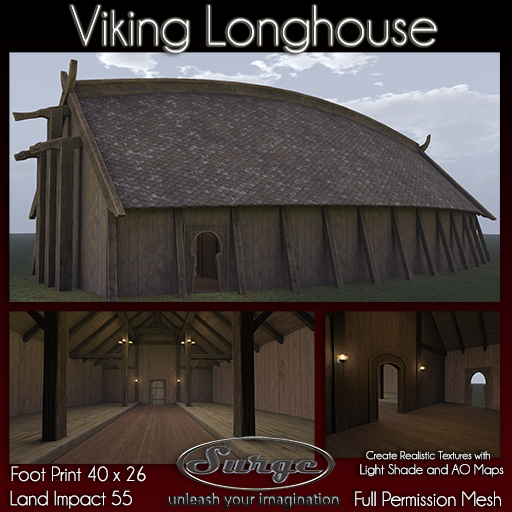 Viking Longhouse - Original Full Permission Mesh