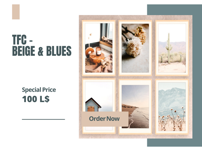 TFC - Beige & Blues Framed Poster Set