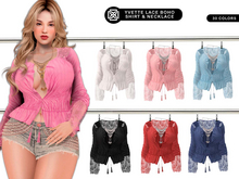 Addams - Yvette Lace Boho Shirt & Necklace #FATPACK