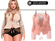 Addams - Yvette Lace Boho Shirt & Necklace #03