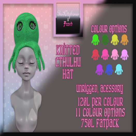 [Fuzed&TKC] Knitted Cthulhu hat - Orange