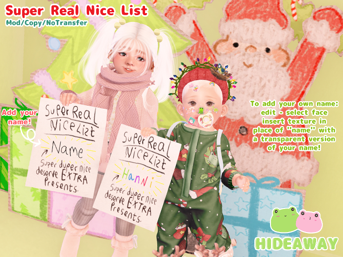 [Hideaway] Super Real Nice List