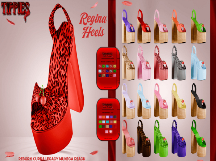 TIPPIES. Regina Heels In Cheetah Red