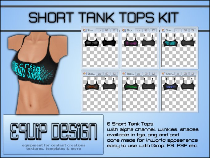 Short Tank Top Kit (tga, png, psd) *NEW*