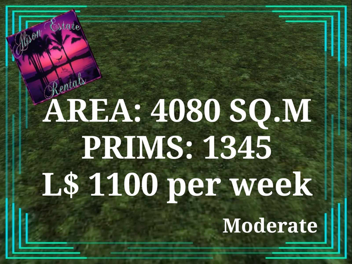 LAND FOR RENT 4080sq.m. 1345PRIMS L$1100/WEEK!!
