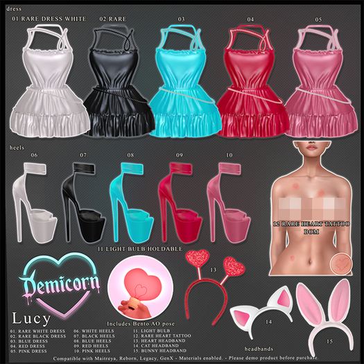 02. RARE - Lucy - Black Dress - Demicorn GenX