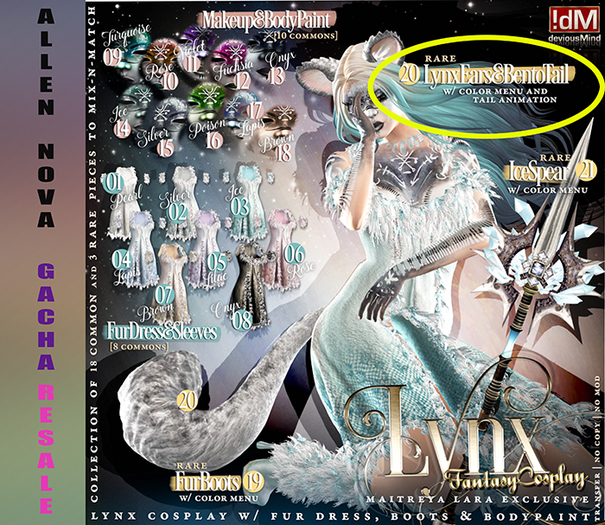 !dM Lynx **TAIL&EARS** (BOX #20) RARE - SALE !