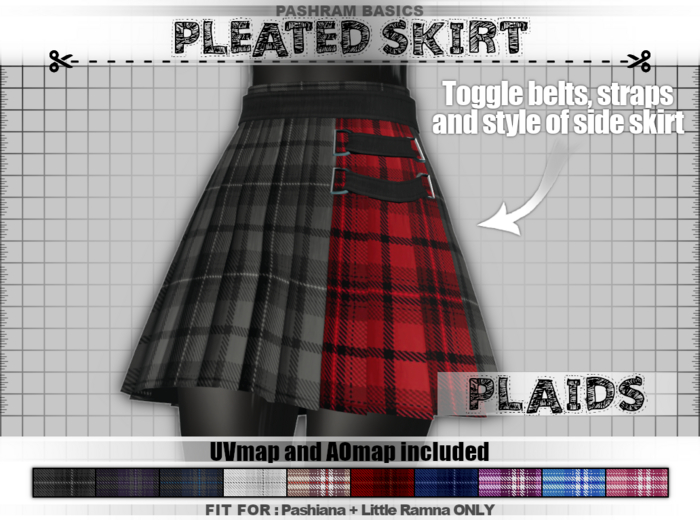 PashRam - Pleated Skirt - Plaids