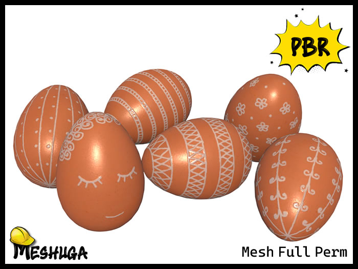 Meshuga PBR Decorated Easter Eggs FULL PERM MESH 