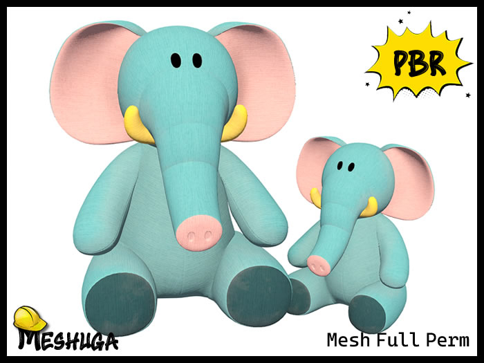 Meshuga PBR Kiki Easter Elephant Plush Toy FULL PERM MESH