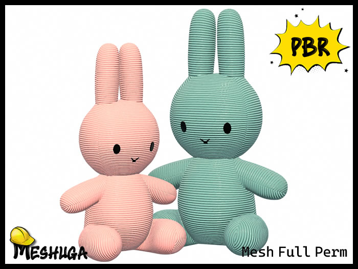 Meshuga PBR Pookie & Cookie the Easter Bunnies Plush Toys FULL PERM MESH