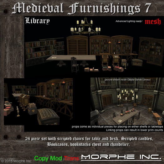 Furnishings set 7 - Library props (package)