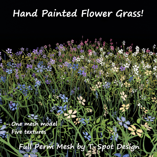 T-Spot Mesh - Hand Painted Flower Grass - FP - LI=0.7