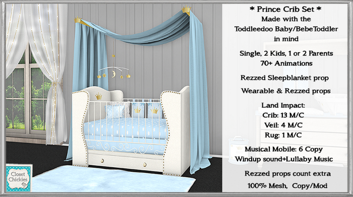 *CC* Prince Crib Set  [boxed]