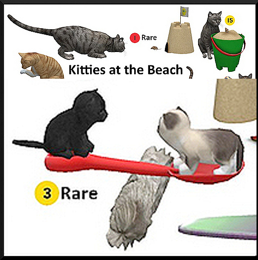 03-Kittens Enjoy Playing with a Sand Shovel - Boxed - RARE