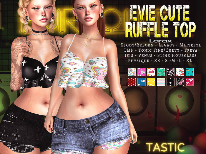 Tastic-Evie Cute Ruffle Top  Larax Updated!