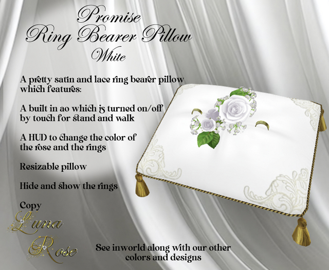 Promise Ring Bearer Pillow White 