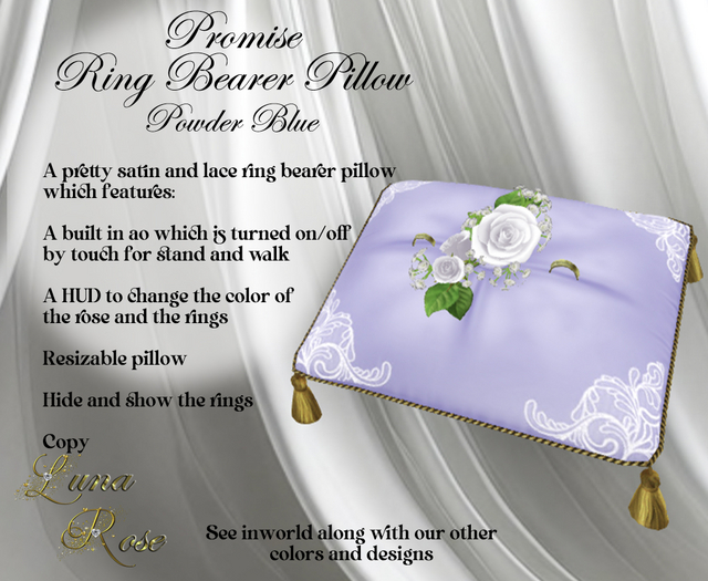 Promise Ring Bearer Pillow  Powder Blue