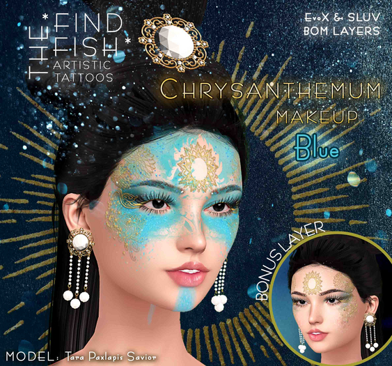 *Find the Fish* - Chrysanthemum Makeup - Blue