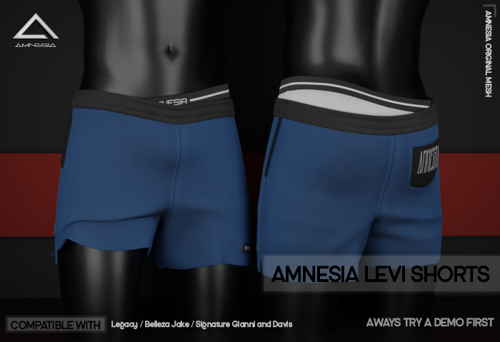# AMNESIA - Levi Shorts - Blue